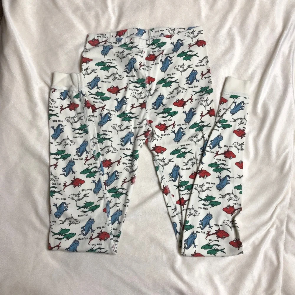 Hanna Andersson Dr. Seuss One Fish Two Fish Organic Cotton Pajamas Kids 14 160cm